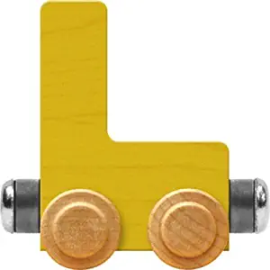 Maple Landmark NameTrain Bright Letter Car L - Made in USA (Yellow)