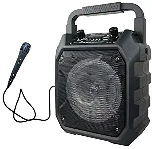 Milanix Tailgate Portable Bluetooth PA Karaoke Party Speaker with Microphone, SD, MP3, FM, USB, and USB Charging Port