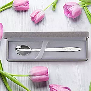 Center Gifts Silver Plated Baby Spoon - Personalize It with The Engraved Message or Name for You or Your Loved Once - Best Personalized Gift Idea