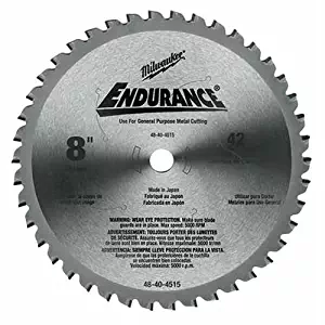 Milwaukee Electric Tool 48-40-4515 Circular Saw Blade, 8" Diameter x 0.073" T, 42 Teeth, 5/8" Arbor