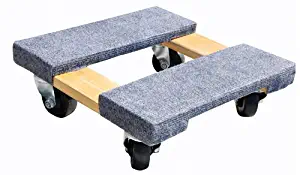 Milwaukee Hand Trucks 33815 Gleason Carpeted End Furniture Dolly, 800 Lb, L X 15 in W, Hardwood