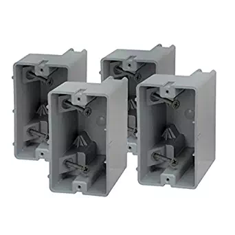 Madison Electric Products MSB1G4PK MSB1G Smart Depth Adjustable Box, 1 Gang, 18.5 cu. in. Gray (Pack of 4)