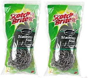 3M Scotch-Brite Stainless Steel Scouring Pad, 2 Pads, 2 Piece