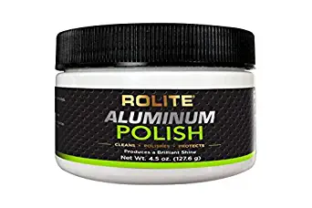 Rolite Aluminum Polish (4.5oz) for All Aluminum & Bare Metal Surfaces - Canoes, Jon Boats, Pontoons, RVs, Diamond Plate, Aluminum Non-Coated Wheels