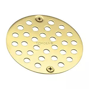 Moen 102763P Kingsley 4-Inch Screw-In Shower Straine, Polished Brass
