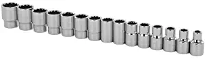 Stanley 89-339 1/2-Inch Drive 12-Point Professional Grade Metric Socket Set, 15-Piece