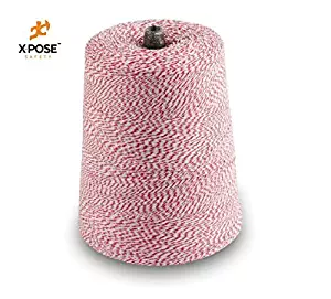 Baker’s Twine, 2 Pound Cone – 4 Ply Red and White String to Tie Cake Boxes, for Arts and Crafts, Gift Wrapping and More - 50% Cotton 50% Poly - 10,080 Feet - by Xpose Safety