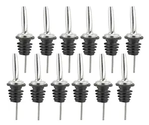 JBtek (12 Pack) Stainless Steel Classic Bottle Pourers w/Tapered Spout