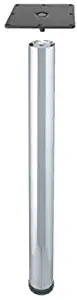 28" Office Height Table Leg - Brushed Steel