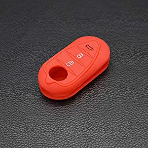changlaiwang Silicone car Key Cover Case Shell Set Protected for Alfa Romeo Myth 4C Mito Giulietta 159 GTO GTA flip Folding Remote red Decorate Your car