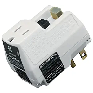 TRC 14650006-6 Shockshield White GFCI Plug with Surge Protection, Prefect for Power Tools, Portable Compact Size, Prevents Unmonitored Equipment Startup, Ideal for Indoor Use, 120V/15A