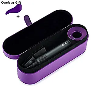 Dyson Supersonic Hairdryer Case, DreamCatching Magnetic Flip PU Leather Anti-scratch Cover Dustproof and Moistureproof Portable Storage Travel Case for Dyson Supersonic Hair Dryer, Purple