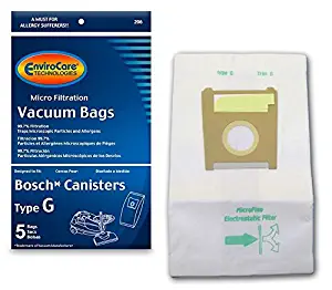 EnviroCare Replacment Vacuum Bags for Bosch Type G Compact Series and Formula Series Canisters. 5 Pack
