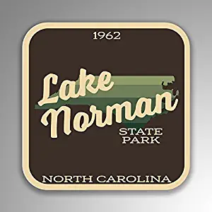 JMM Industries Lake Norman State Park North Carolina Vinyl Decal Sticker Retro Vintage Look 2-Pack 4-inches by 4-inches Premium Quality UV Protective Laminate SPS374