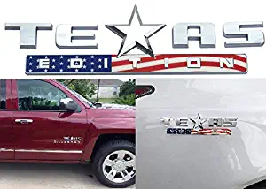 Muzzys American Flag Texas Edition Emblem Badge 3M Universal Stick on, FITS Chevy, Ford, Toyota, GMC, Jeep, Silverado, Sierra, Tundra, Tacoma, Fender, Tailgate, Door, Car, Truck, RED WHITE AND BLUE!