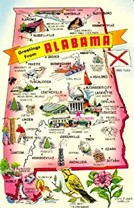 ALABAMA PICTURE STATE MAP GLOSSY POSTER PICTURE PHOTO BANNER fun cool