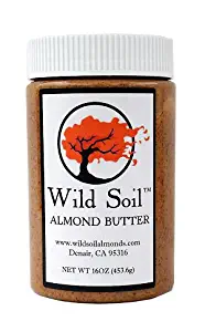 Wild Soil Almond Butter, Distinct and Superior to Organic, Herbicide Free, Probiotic, Unsalted, No Additives, 16oz Jar