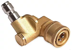 Quick connecting pivoting coupler for pressure washers nozzles cleaning high-pressure to get hard to reach areas 4000PSI 1/4" plug