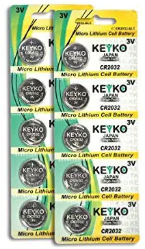 2032 Battery - 10 pcs Pack - 3V Lithium Buttom Coin Cell Battery Type 3.0 Volt: CR2032 DL2032 ECR2032 Genuine KEYKO Supreme High Energy