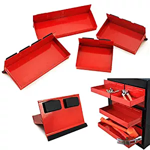 4pc Magnetic Toolbox Tray Set Tool Box Cabinet Side Shelf Storage Van Workshop